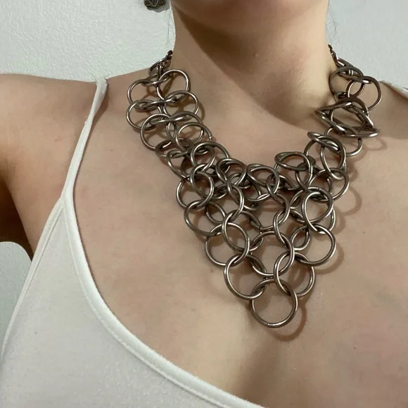 Topshop Bold Silver Statement Necklace - Picture 1 of 3